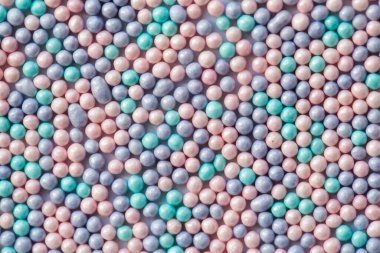 Şeker parçacıkları, şekerleme için dekorasyon. Yüksek büyütme makrosu