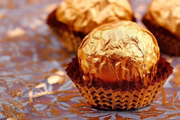 Golden Chocolate Stock Photo