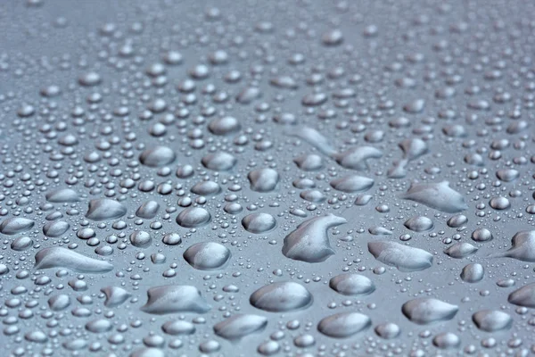 Water droplets on mettallic surface