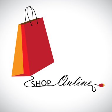 resimde bir teknoloji kullanarak çevrimiçi alışveriş. Grafiği