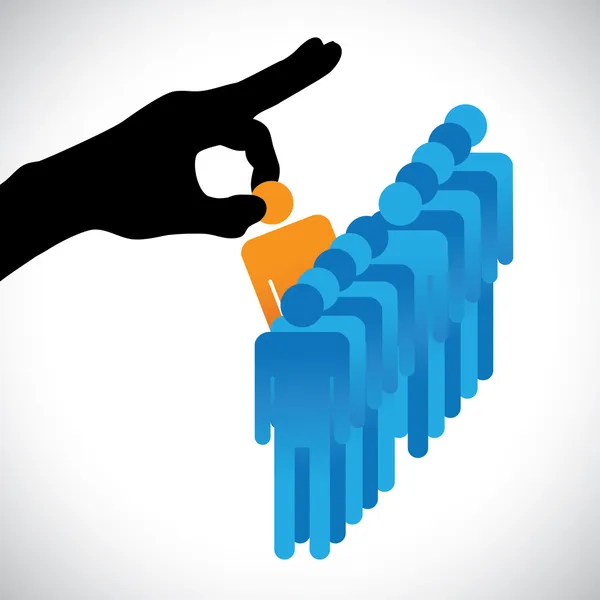 En iyi çalışan seçme illüstrasyon kavramı. Grafiği