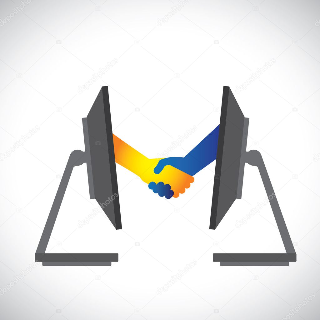 Concept illustration of internet deals, partnerships, business,