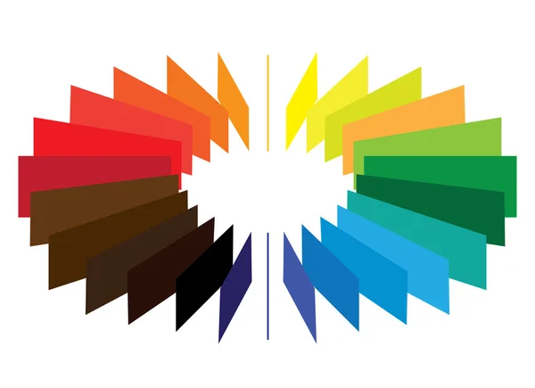Block som bildar en color(colour) hjul/fläkt med lysande, ljusa — Stock vektor