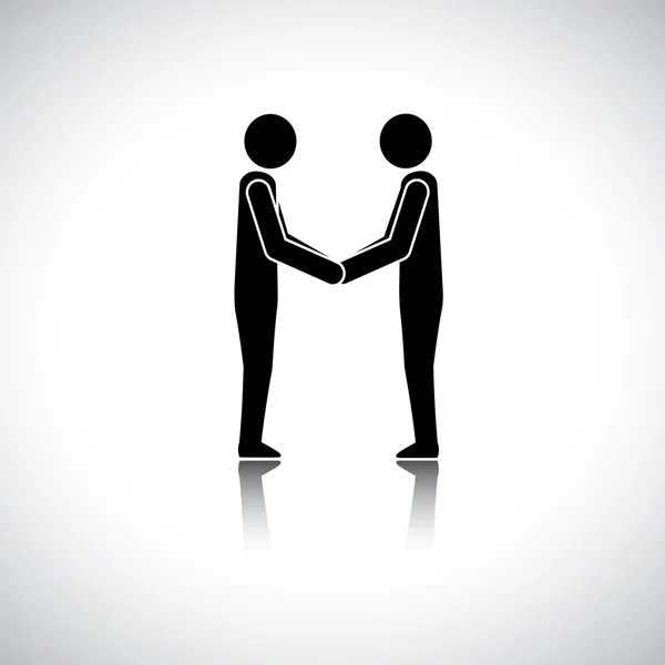 Corporate executives, businessmen or friends greeting hand shake — Stock Vector