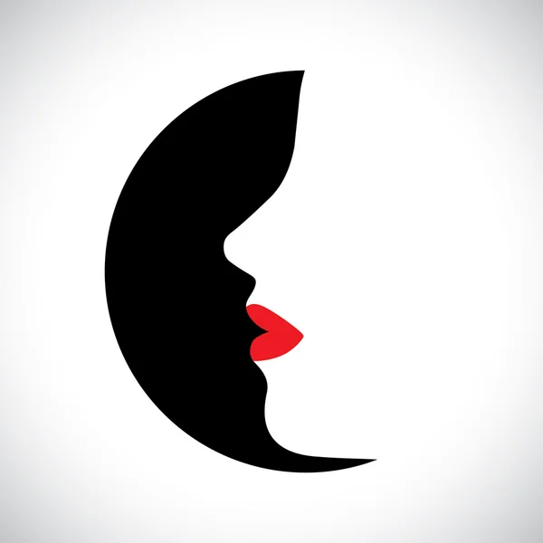 vektör çizimi-soyut yüzü şık modern kadın