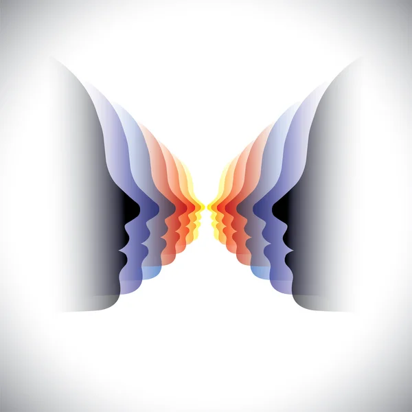 vektör çizimi - renkli soyut modern kadın karşı karşıyadır.