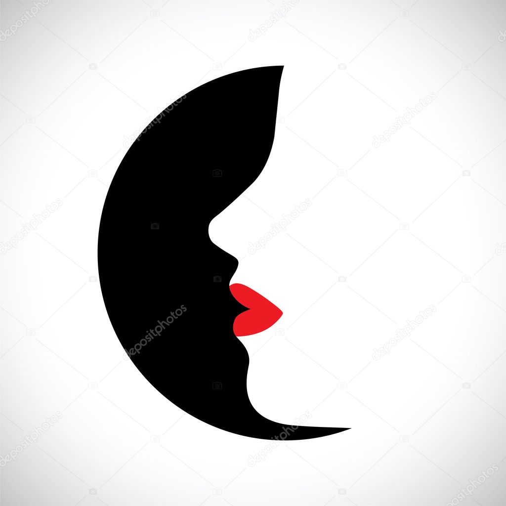 Vector illustration- abstract face of stylish modern woman