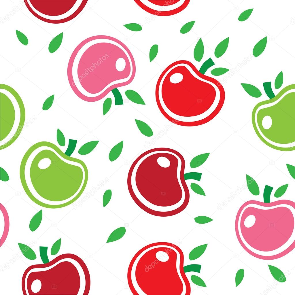 Seamless abstract background pattern of colorful apples vector