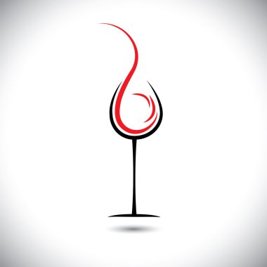 cam içine şarap pouring(splash) tasarlamak vektör çizim