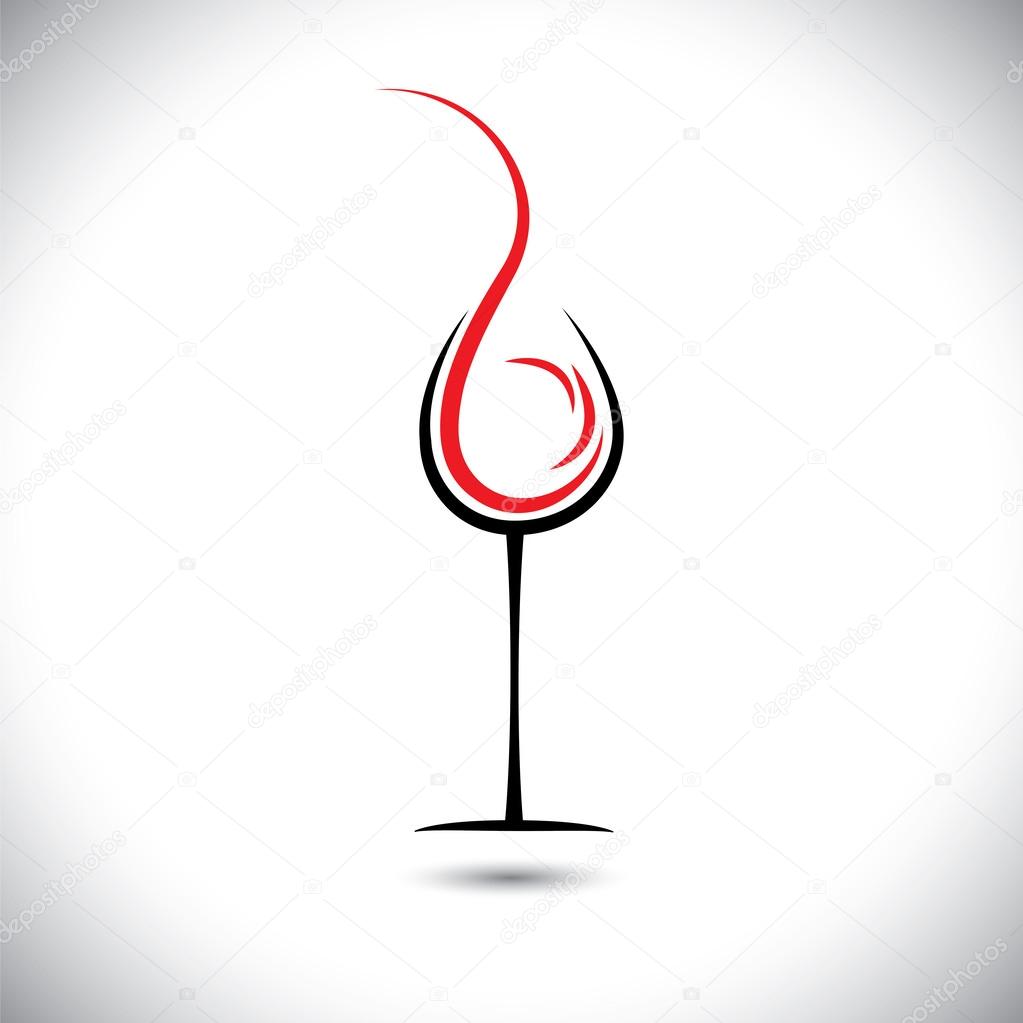 Abstract vector illustration of wine pouring(splash) into glass
