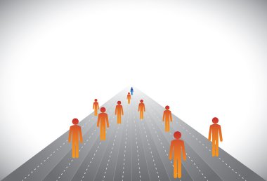 Takipçileri ve lideri veya çalışanları ve Yöneticisi-kavram vect grup