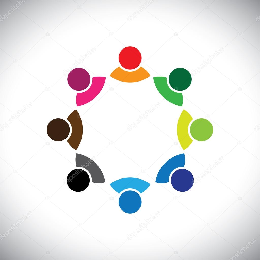 Colorful multi-ethnic corporate executive team or employee group