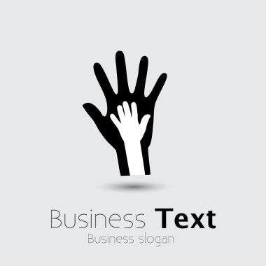 Ana ve çocuğun el kavramı birlikte vektör grafiği