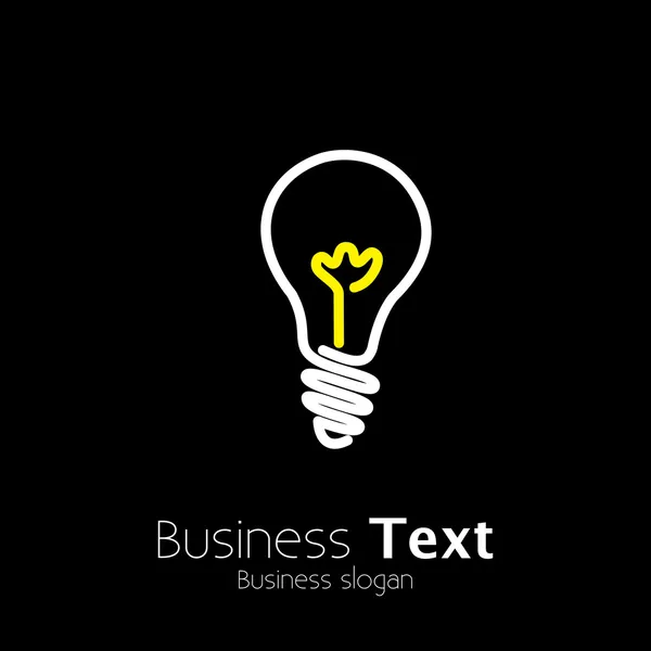 parlak ampul simgesi sembolü siyah arka plan-vektör grafiği