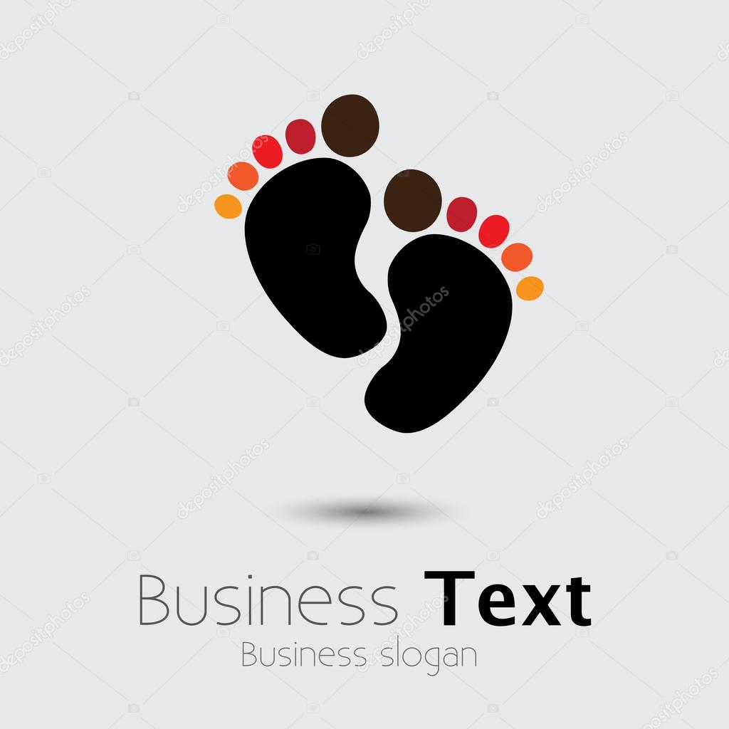 Child or toddler's colorful pair of footprint- vector graphic. This illustration can be representative of childhood days of the kid or naughty days as a baby, etc