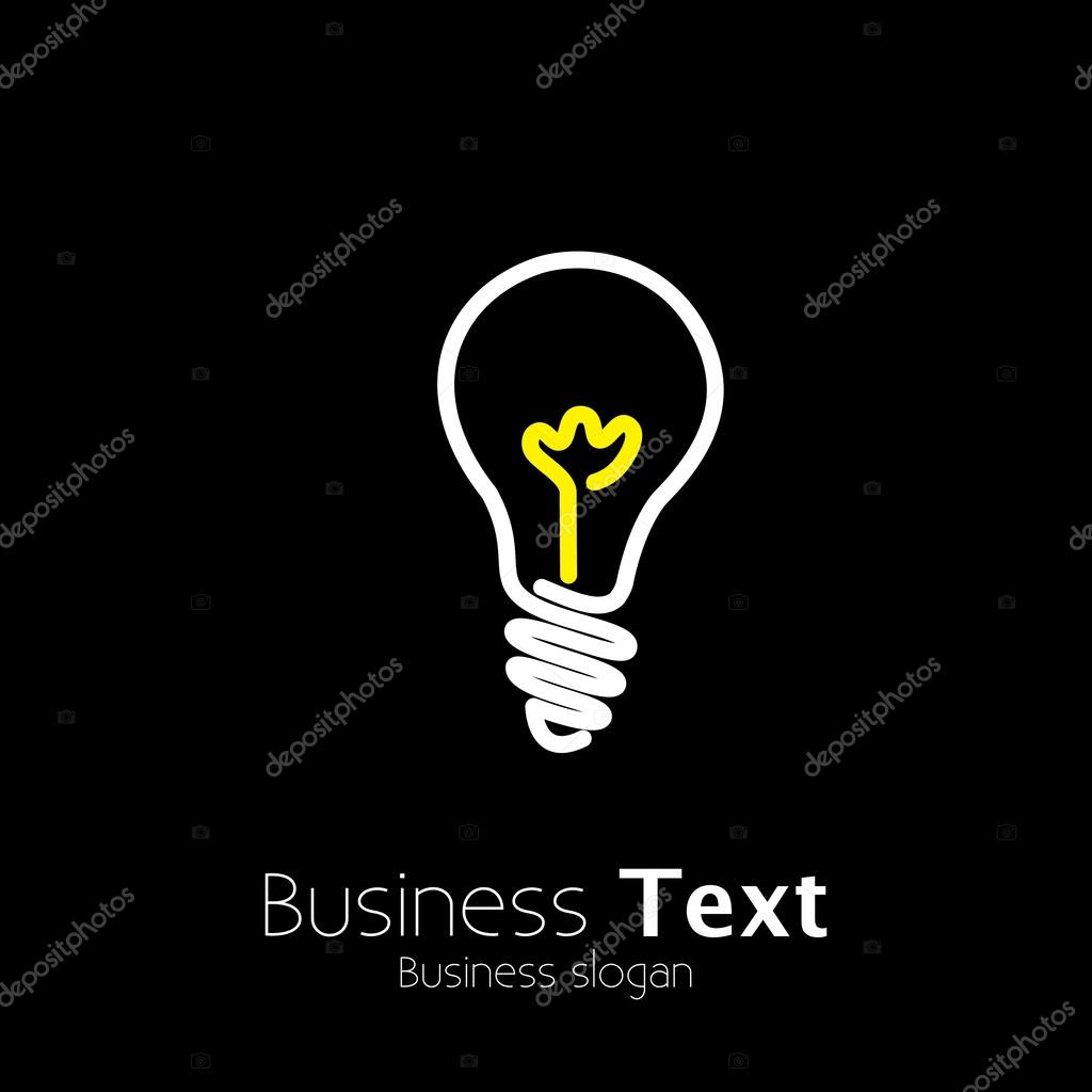 Bright lightbulb icon symbol on black background- vector graphic. This illustration represents idea generation, innovative mind, genius thinking, creative thought process, problem solving, etc