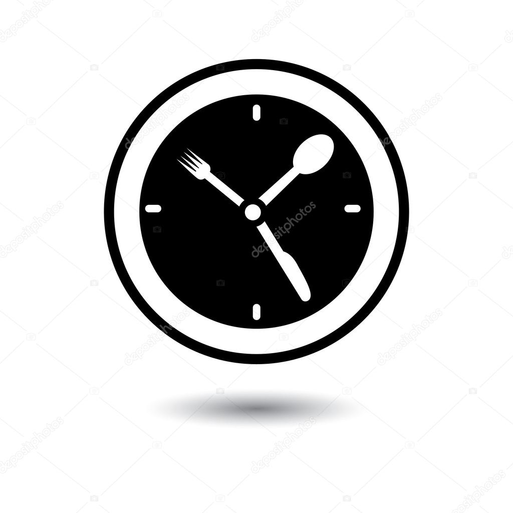 Lunch hour, food time, dinner time- concept vector illustration. The graphic icon represents concept time for food, meal, lunch, etc