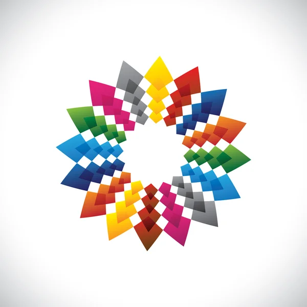 Símbolo estrella de diseño creativo abstracto, colorido y brillante — Vector de stock