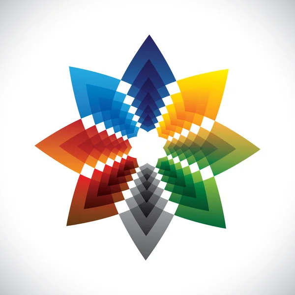 Astratto colorato stella disegno creativo simbolico- grafica vettoriale — Vettoriale Stock