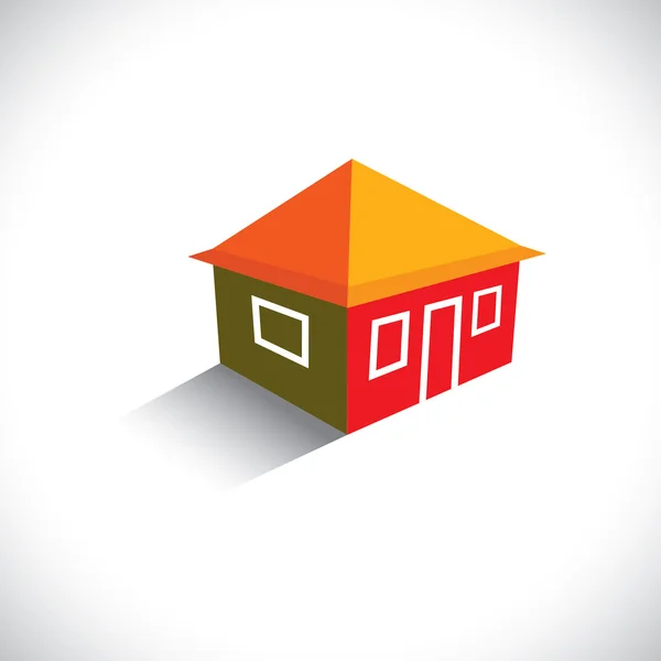 Casa (casa) o hut icono de bienes raíces-vector gráfico — Vector de stock