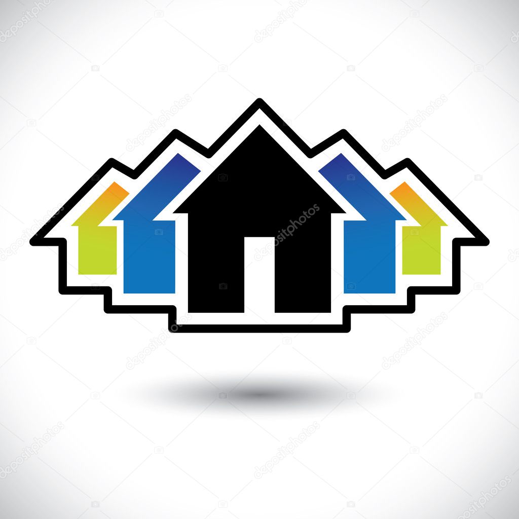 House(home) & residence sign for real estate- vector graphic