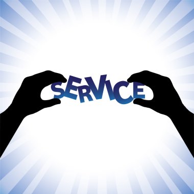 kavram vektör grafiği el siluet sözcükleri Servisi düzenlenmesi