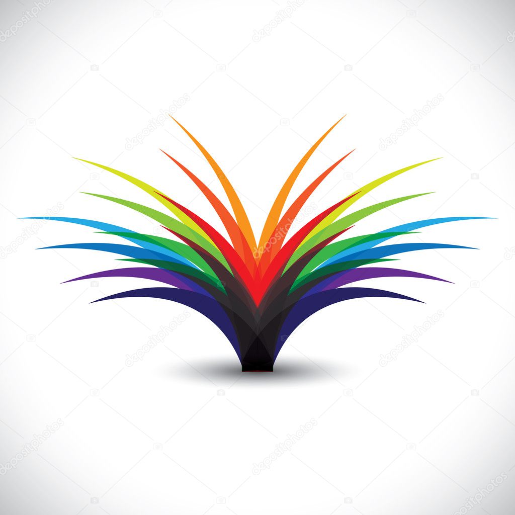 Concept vector graphic- abstract colorful plant in rainbow color