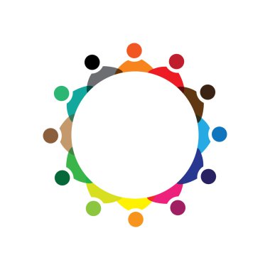 simgeler toplantı kavramı vektör grafiği - renkli şirket çalışanları