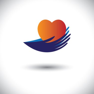 kavram vektör grafiği-eller koruma kalp hastalığı, exp