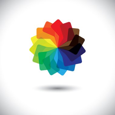 Kavram vektör grafik - renkli konuşma balonları daire icon(s olarak