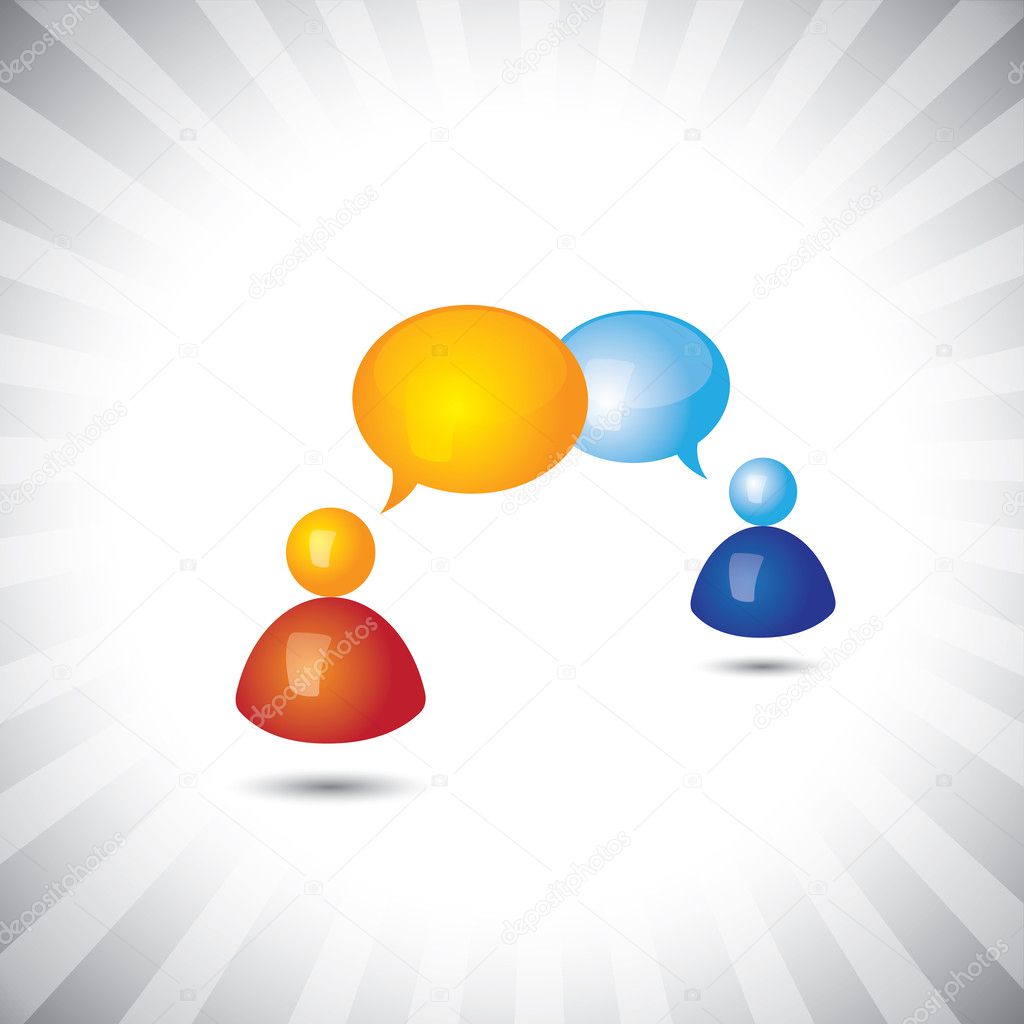 Concept vector- shiny & chat(speech bubble) symbols(icons