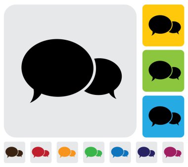 İki konuşma bubbles(chat icons) - minimalist vektör grafiği