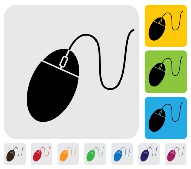 Kablolu fare icon(symbol) için Pc ya da bilgisayar-basit vektör grafik