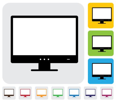 Düz Lcd veya Led HD bilgisayar monitör (ekran)-vecto