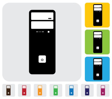 donanım cpu ya da okul sırası ya da iş istasyonu-basit vektör grafiği