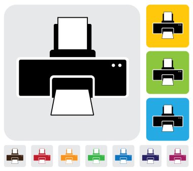 mürekkep püskürtmeli veya lazer püskürtmeli yazıcı-basit vektör grafiği