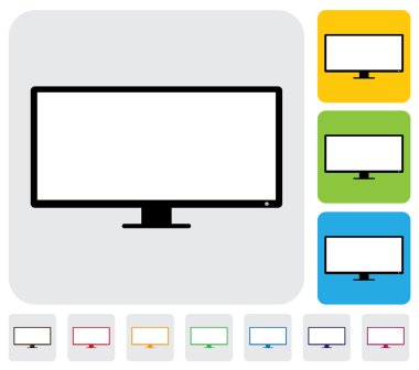 LCD veya Led düz Tv(television) ekran-basit vektör grafik