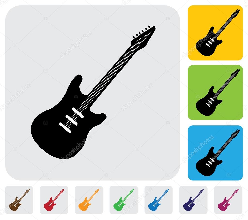 Simple electric guitar symbol(icon)minimalistic vector graphic — Stock