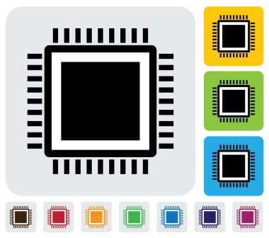 CPU veya bilgisayar işlemci icon(symbol)-basit vektör grafiği
