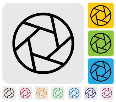 Kamera objektifi çekim bıçakları icon(symbol) anahat-basit vektör g