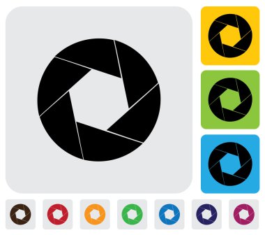 Kamera objektifi çekim bıçakları icon(symbol)-basit vektör grafiği