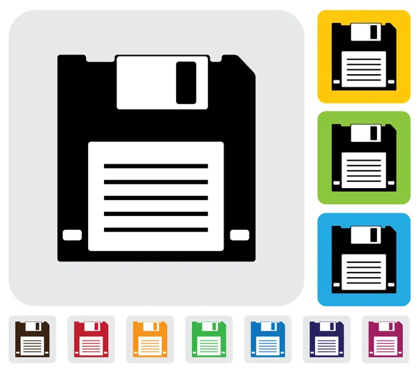 Diskette zum Speichern von Datensymbol (Symbol) - einfache Vektorgrafik — Stockvektor