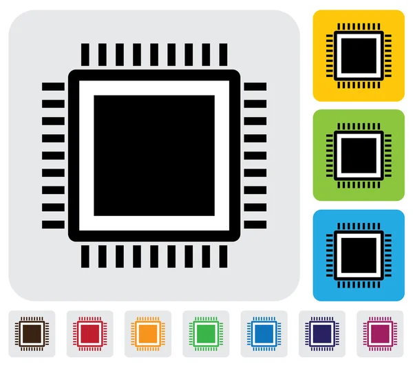 CPU ou icône du processeur informatique (symbole) - graphique vectoriel simple — Image vectorielle