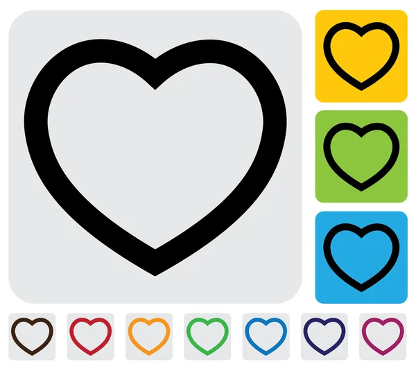 Insan heart(love) icon(symbol) anahat-basit vektör grafiği — Stok Vektör