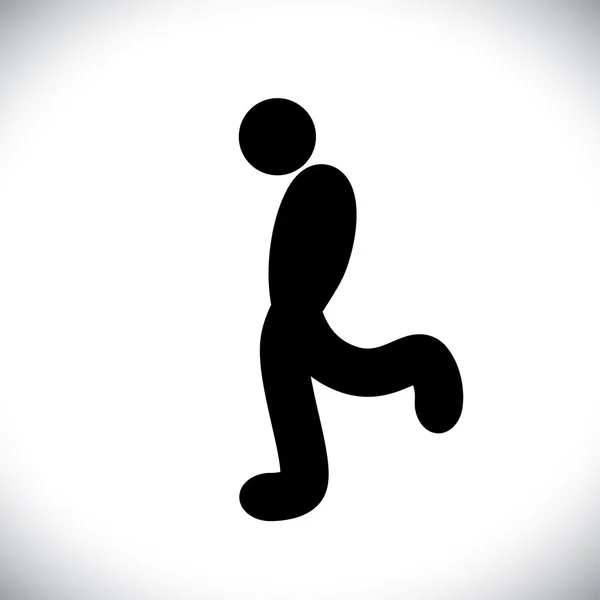 Silhouette sign of man walking causally in happy mood- vector gr — Stock Vector