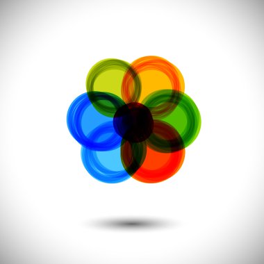 soyut renkli çiçek simge (işareti) daire basit vektör gr olarak