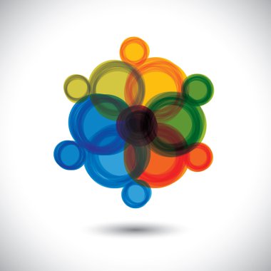 renkli çiçek icon(sign) birden fazla yüzük-vektör g soyut