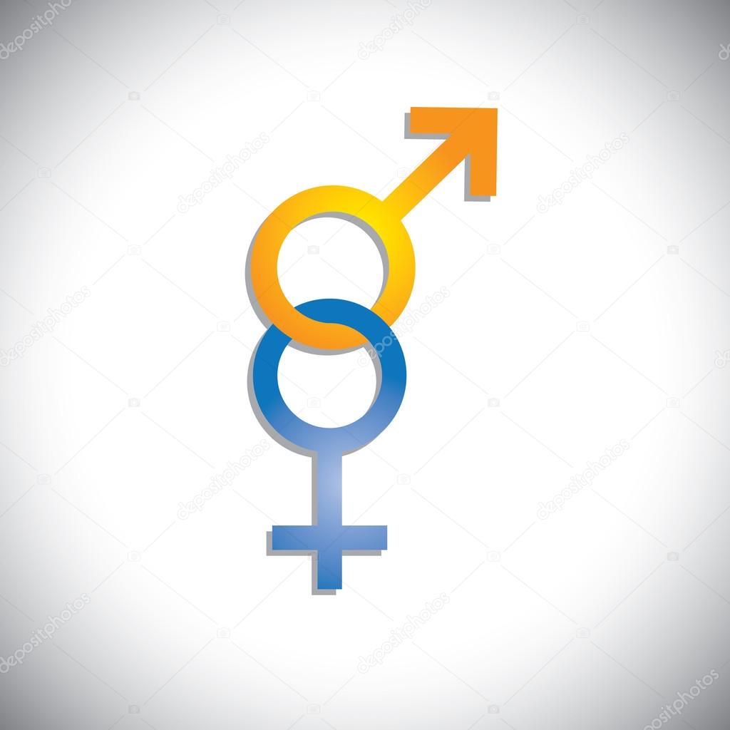 Colorful Male And Female Sex Gender Icons Or Signs Vector Graphi