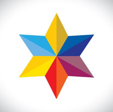 soyut renkli yıldız işareti veya symbol(icon) vektör grafiği.