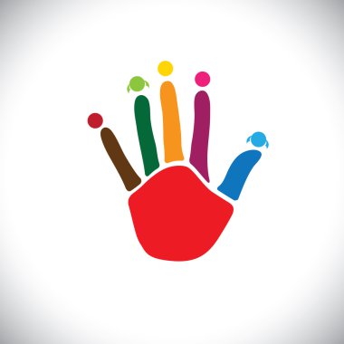 Aile ya da kavram-vektör grafiği oynayan children(kids)